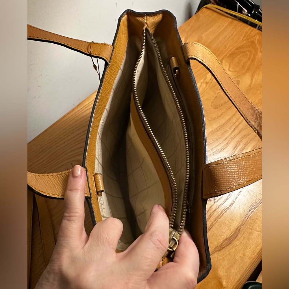 Celine Goldenrod Leather Square Tote Bag w/Crossbody Strap - Picture 12 of 15